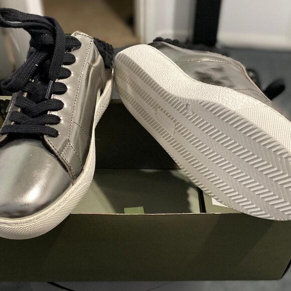 ALLSAINTS Women's Sheer Metallic Sneaker Mules missing lid - Picture 8 of 9